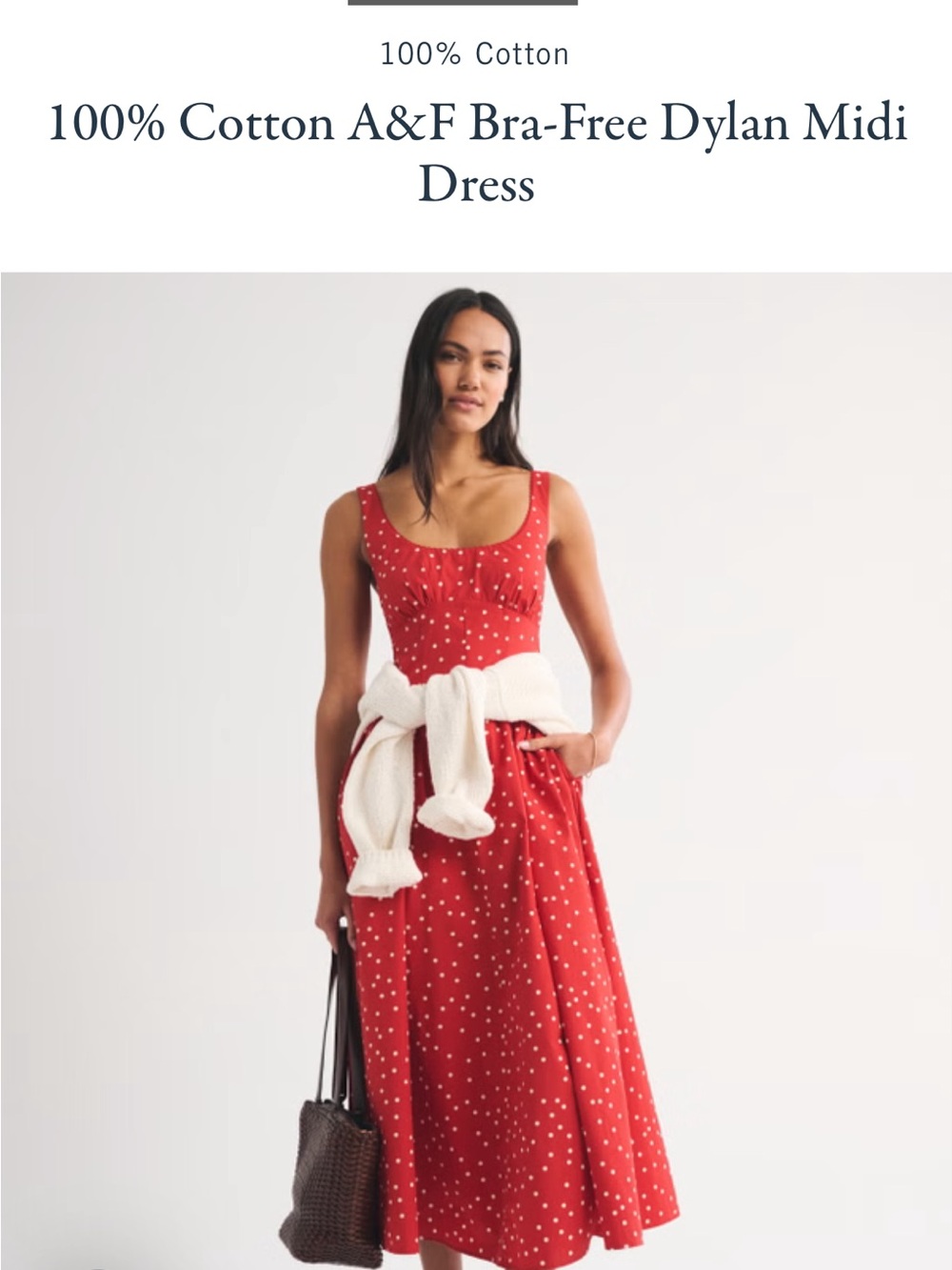 Red Polka Dot Sleeveless Midi Dress Brand New - Picture 4 of 4